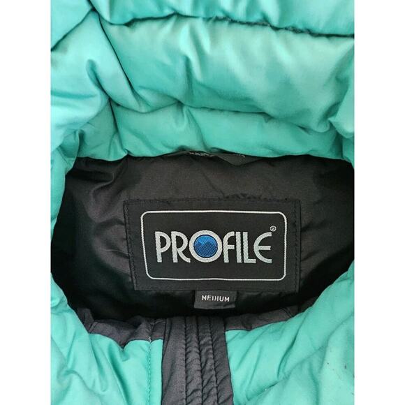 Profile Vintage Colorblock Down Filled Ski Vest Women’s Size M Pockets Aspres - Picture 11 of 14